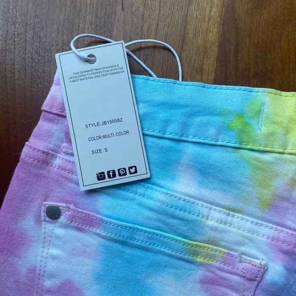 NWT Judy Blue High Waist Tie Dye Women’s Short. Size Small. Fringe - Picture 9 of 11